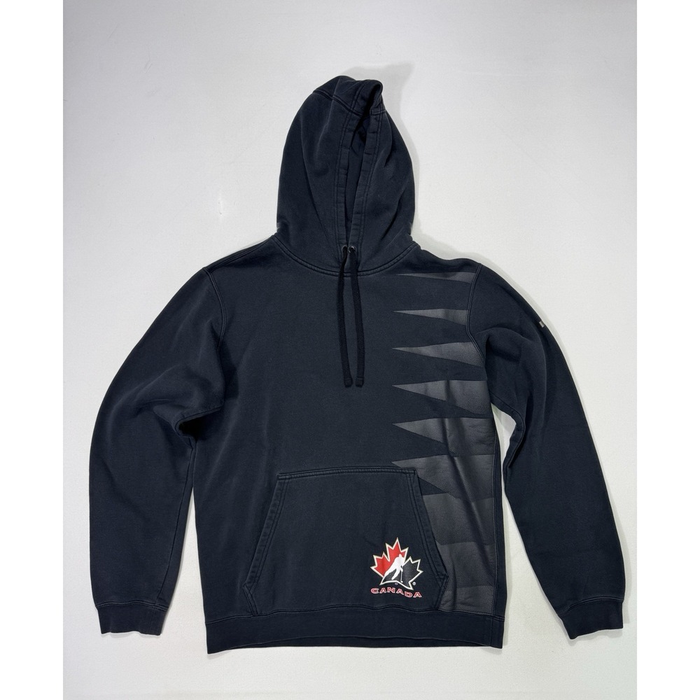 Nike Team Canada Hockey Hoodie Mens Medium Black Pullover Maple Leaf 915421-010